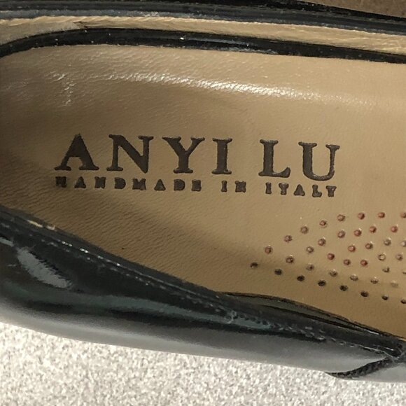Anyi Lu Black Patent Leather Pump Ladies Size 38 1/2 - Picture 8 of 8